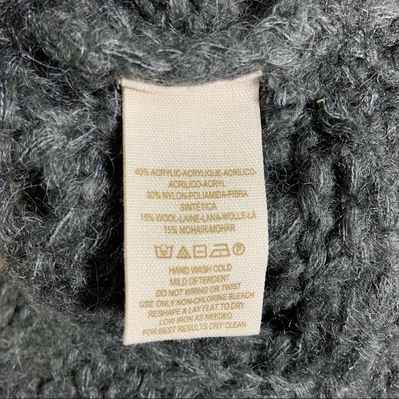 Free People Gray Chucky Knit Cropped Sweater Sz XS - Picture 5 of 6